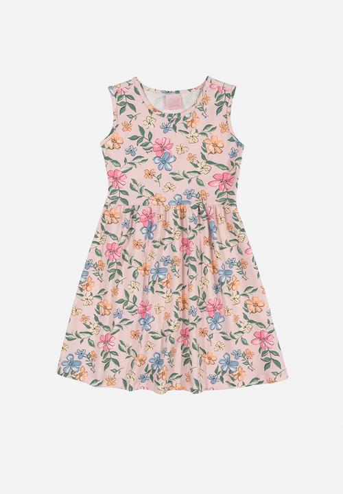 Quimby - Floral dress & shrug set - light pink