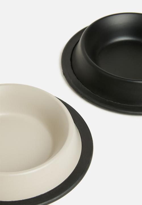 Pet Collection - Dog bowl set - black & grey