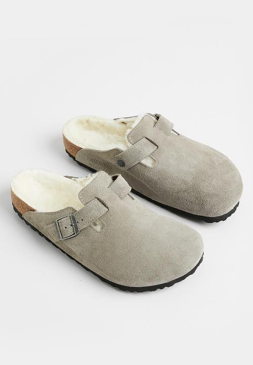 Birkenstock - Boston fur suede shearling regular - stone coin
