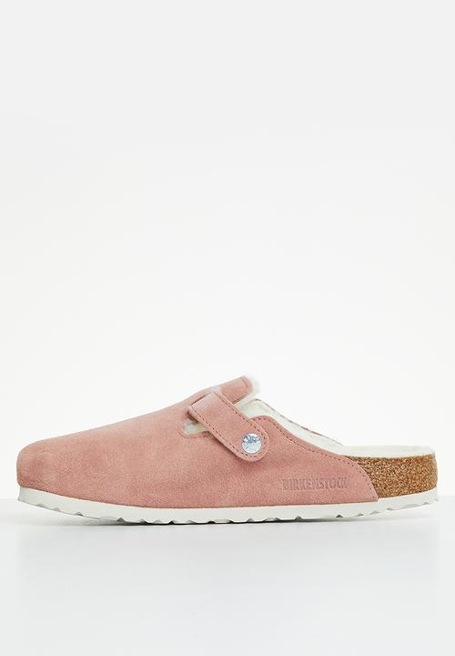 Birkenstock - Boston fur suede shearling regular - pink clay