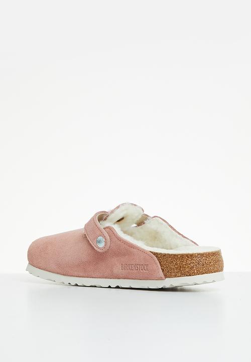Birkenstock - Boston fur suede shearling regular - pink clay