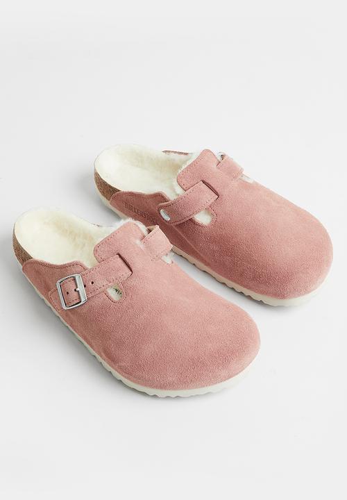 Birkenstock - Boston fur suede shearling regular - pink clay