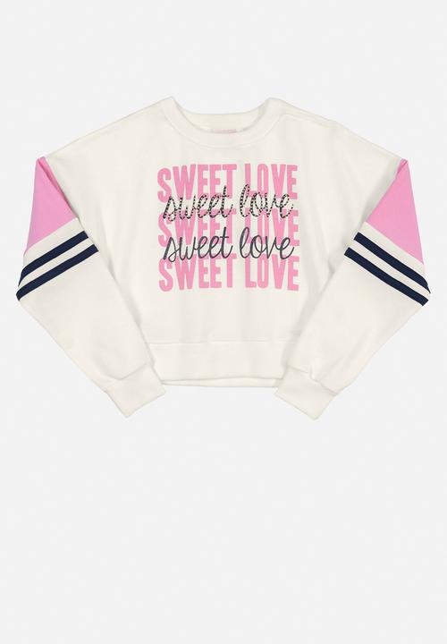 Quimby - Sweet love sweat set - off white & pink