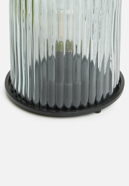 H&S - Ribbed led lantern - grey