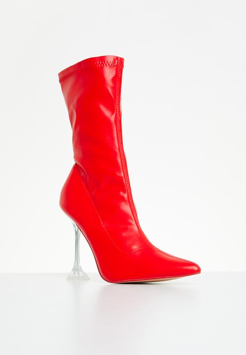 Public Desire - Quinny sock boot - red grain