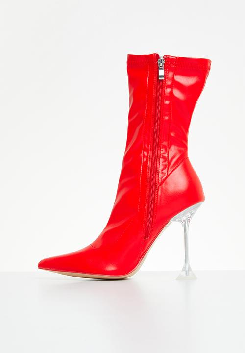 Public Desire - Quinny sock boot - red grain