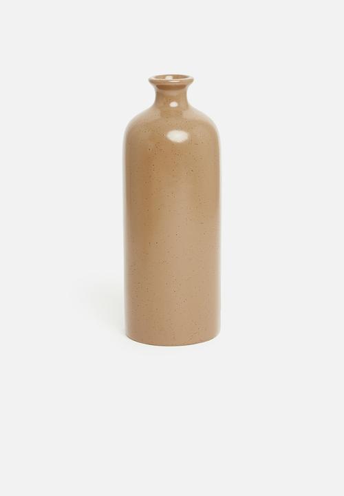 H&S - Flute neck vase - brown