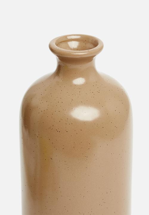 H&S - Flute neck vase - brown