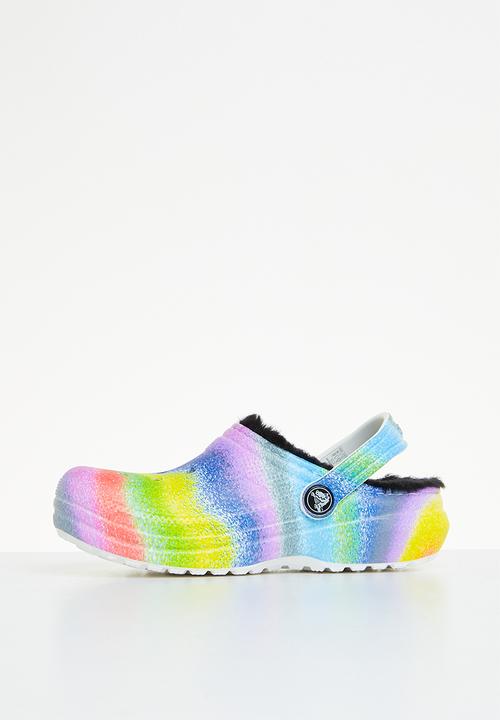 Crocs - Classic lined spray dye clog k - white/multi