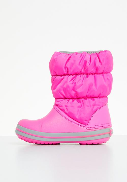 Crocs - Winter puff boot kids - electric pink/light grey