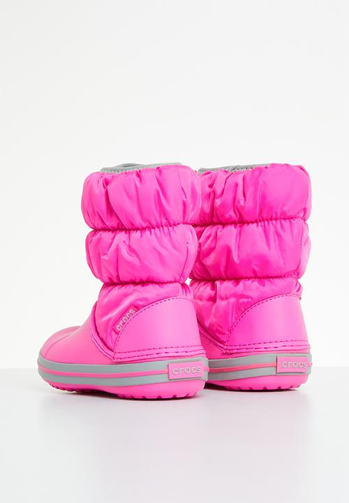 Crocs - Winter puff boot kids - electric pink/light grey