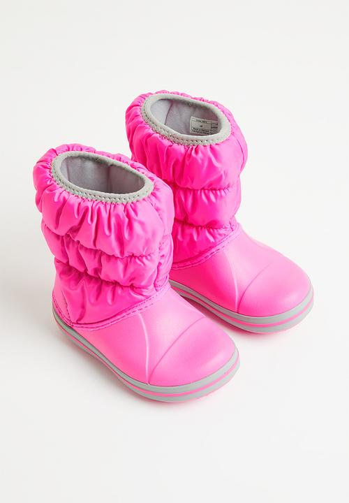 Crocs - Winter puff boot kids - electric pink/light grey