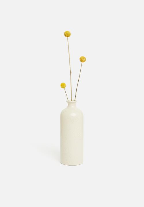 H&S - Flute neck vase - white