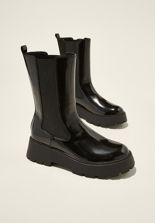 Cotton On - Avery combat chelsea boot - black box vegan leather