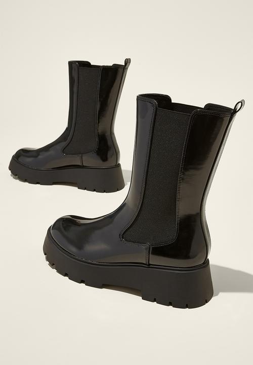 Cotton On - Avery combat chelsea boot - black box vegan leather