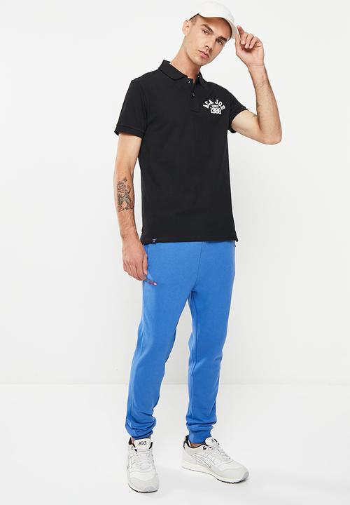 Aca Joe - Mens aca joe big embroidered golfer - black