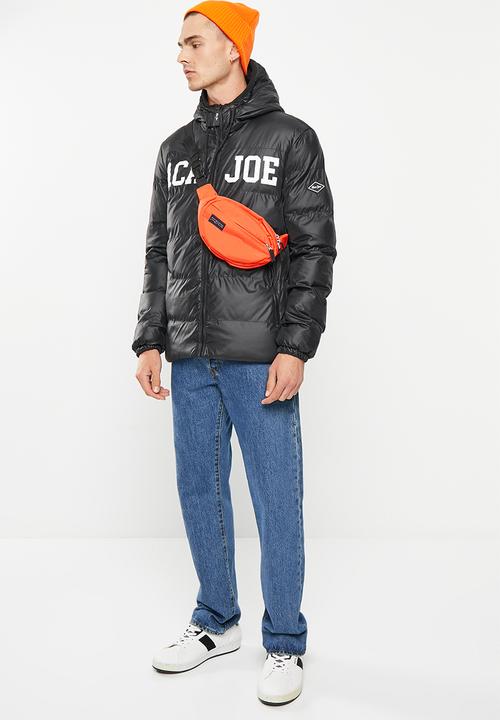 Aca Joe - Mens aca joe irridescent hooded zip thru jacket puffer - black