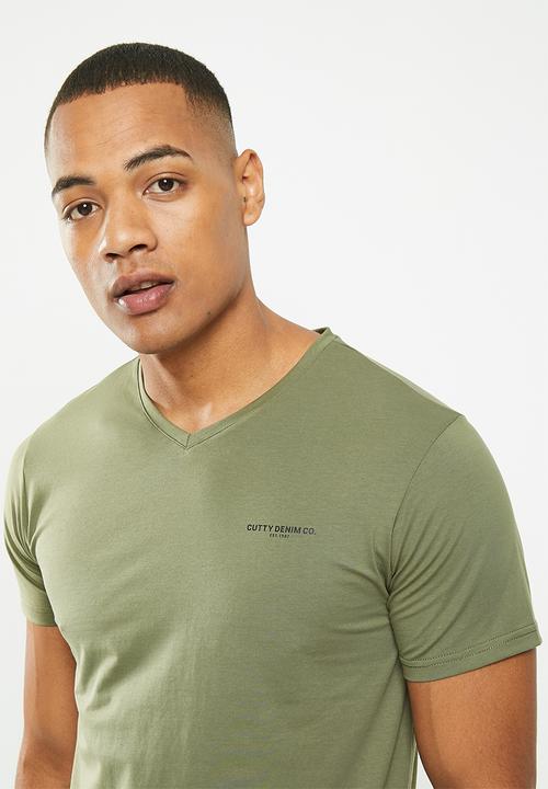 Cutty - Spice basic vneck tshirt - fatigue