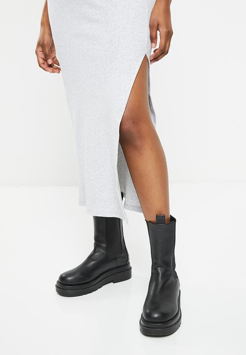 Cotton On - Maternity friendly rib knit maxi skirt - light grey marle