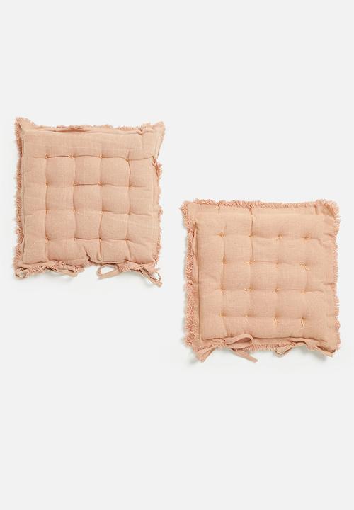 H&S - Outdoor seatpad set of 2 - burnt orange