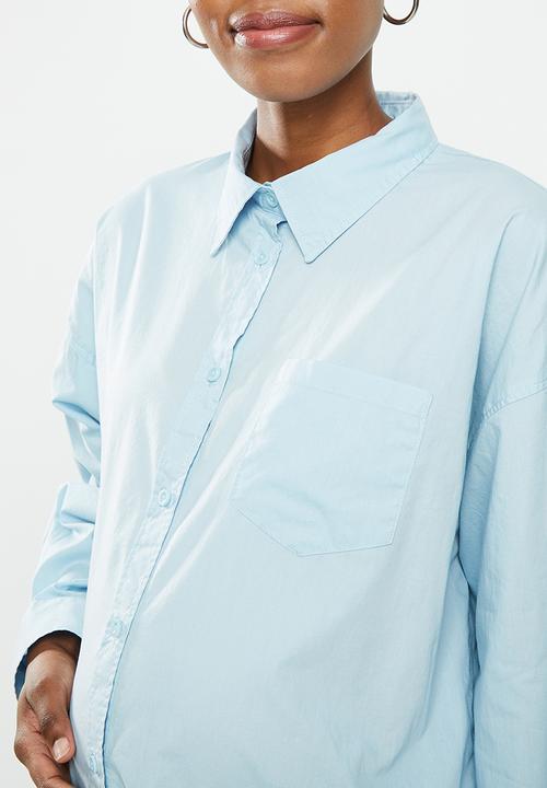 Cotton On - Maternity dad shirt - shoreline blue 