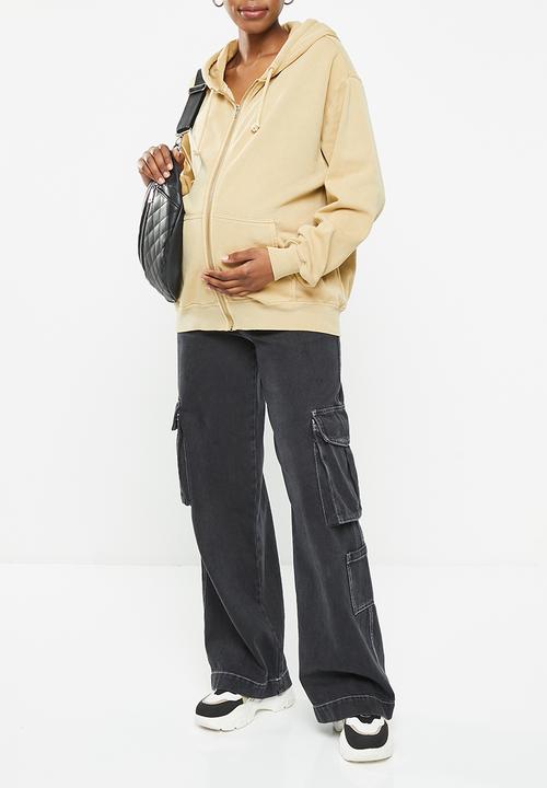 Cotton On - Maternity classic washed zip through - washed light sand