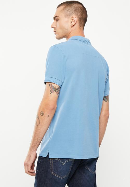 Vertigo - Mens vertigo core pigment dyed  golfer-coronet blue