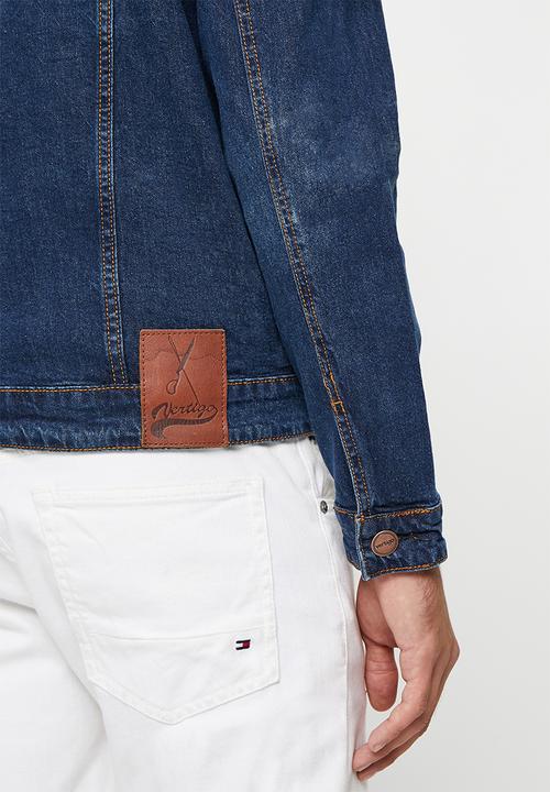 Vertigo - Mens vertigo fashion rinse denim jacket - denim rinse