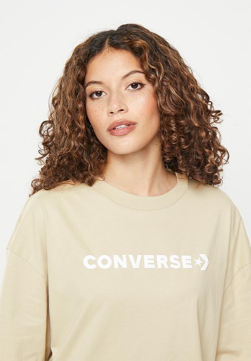 Converse - Oversized wordmark tee - beach stone