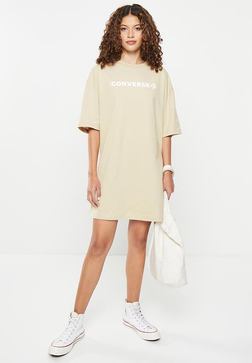 Converse - Oversized wordmark tee - beach stone