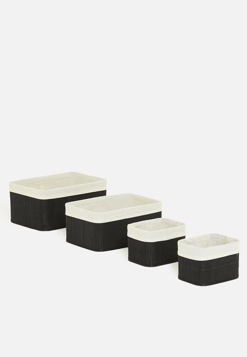 Storage Solutions - Bamboo storage basket - black