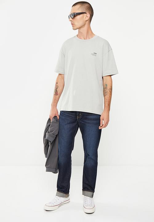 urban° - Mens urban oversized french terry printed tee short sleeve - grey