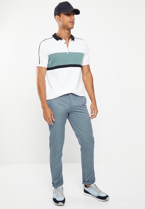 POLO - Men slim fit chino - blue