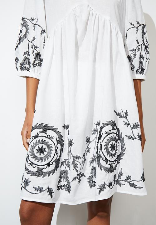 Superbalist - A-line boho dress midi - white
