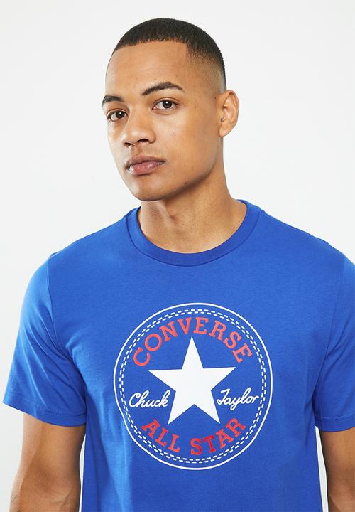 Converse - Standard fit center front chuck patch core tee - cobalt