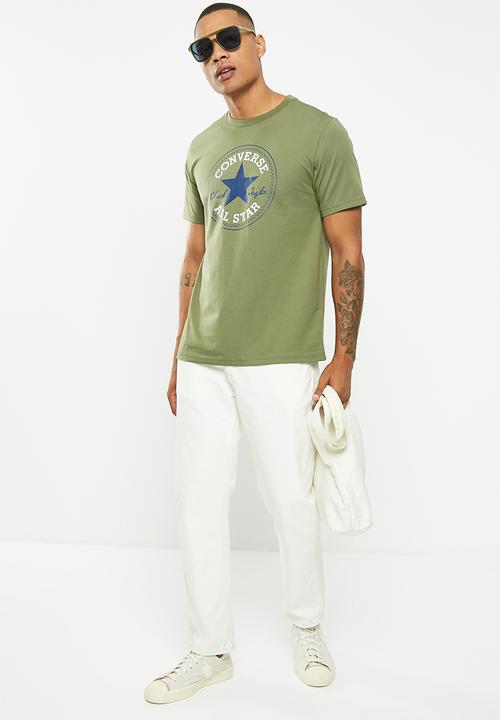 Converse - Standard fit center front chuck patch core tee - olive