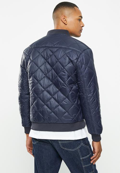 Jonathan D - Harvey quilted zip though jacket - navy 