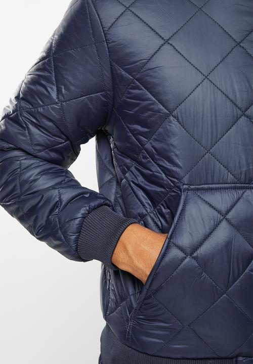 Jonathan D - Harvey quilted zip though jacket - navy 