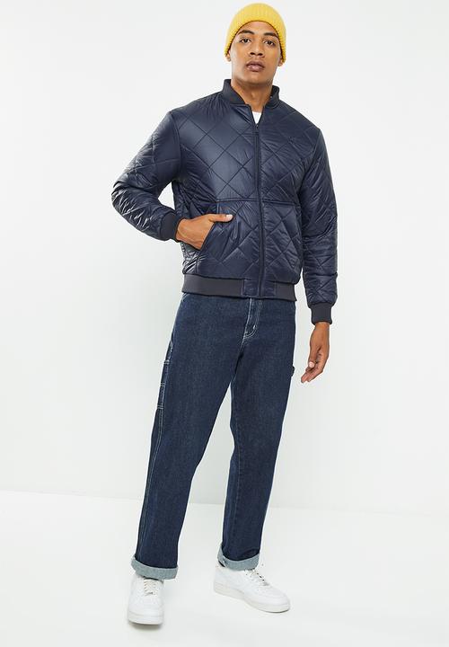 Jonathan D - Harvey quilted zip though jacket - navy 