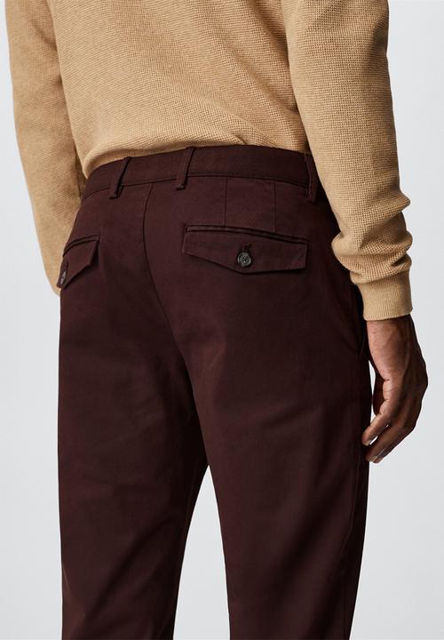 MANGO - Trousers prato - wine