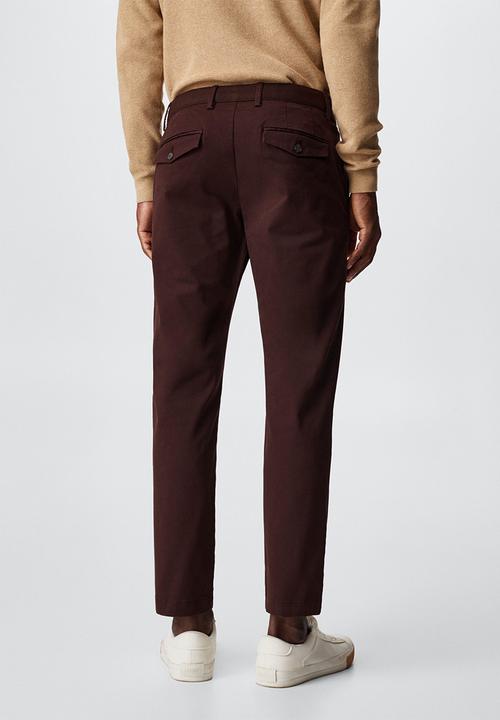 MANGO - Trousers prato - wine