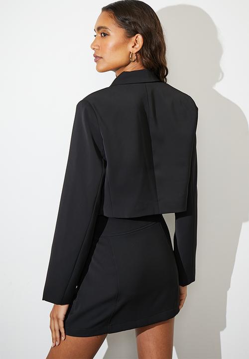 VELVET - Co ord cropped blazer - black