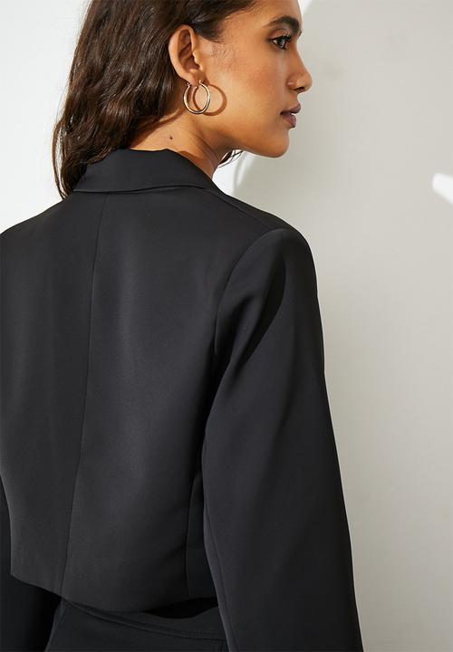VELVET - Co ord cropped blazer - black