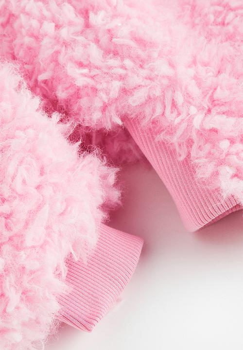 H&M - H&M Studio: Boxy teddy jacket - light pink