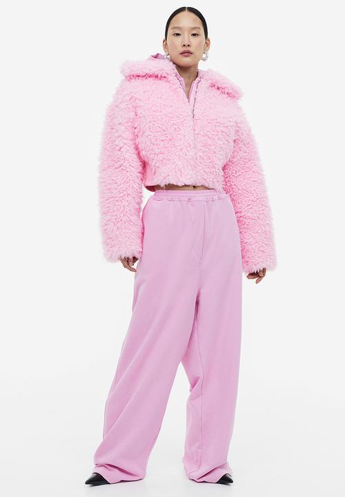 H&M - H&M Studio: Boxy teddy jacket - light pink