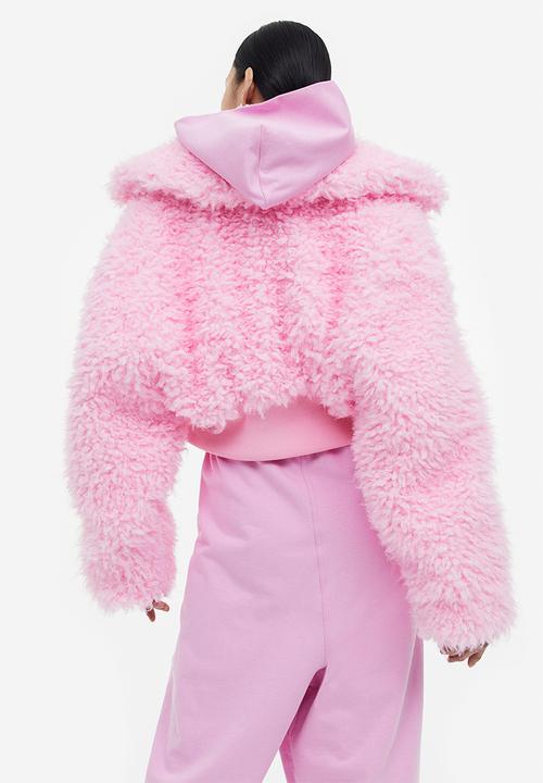 H&M - H&M Studio: Boxy teddy jacket - light pink