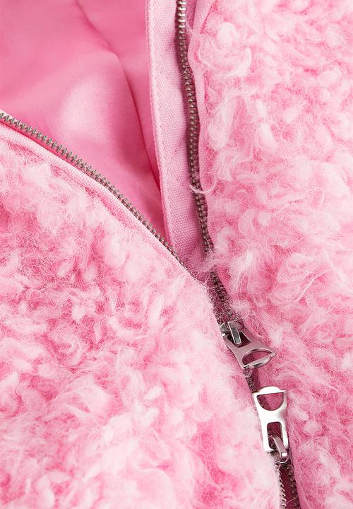 H&M - H&M Studio: Boxy teddy jacket - light pink