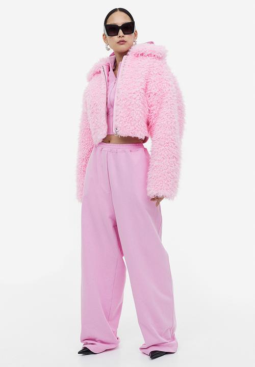 H&M - H&M Studio: Boxy teddy jacket - light pink