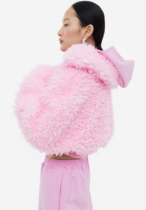 H&M - H&M Studio: Boxy teddy jacket - light pink