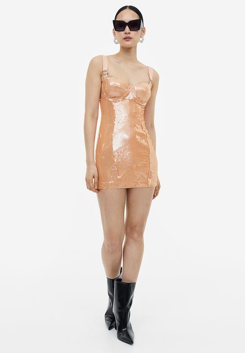 H&M - H&M Studio: Sequined mini dress - beige